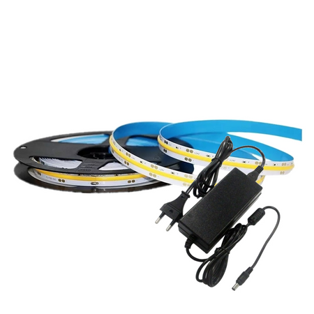 Zestaw LED V-TAC Taśma 420LED/m COB 24V 10W/m Zasilacz 24V 78W (2650+3272) 4000K 1000lm