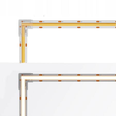 Złączka kątowa do taśm COB CCT LED 10mm łącznik 90° klikana szybki montaż