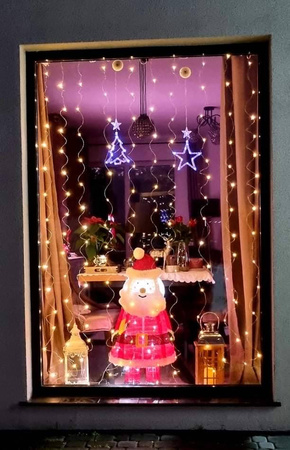 KURTYNA ŚWIETLNA CIEPŁY 200 LED USB 2x3M + PILOT