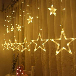 DECORLIGHT™ KURTYNA GWIAZDKI LED 3M BARWA CIEPŁA + ZIMNY FLASH ZEWNĘTRZNE I WEWNĘTRZNE