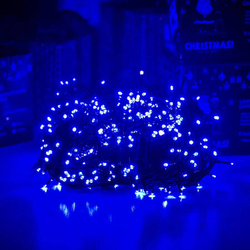 DECORLIGHT™ LAMPKI CHOINKOWE NIEBIESKIE 200 LED ZEWNĘTRZNE HERMETYCZNE EFEKTY FLASH