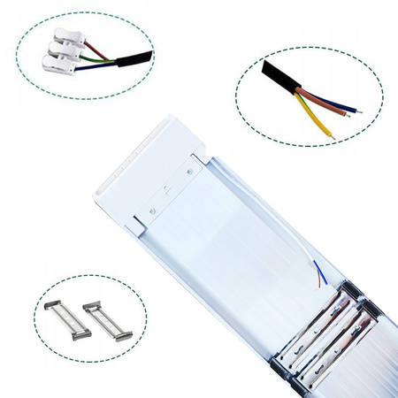 LAMPA LED 120 cm BARWA ZIMNA 240W oprawa natynkowa
