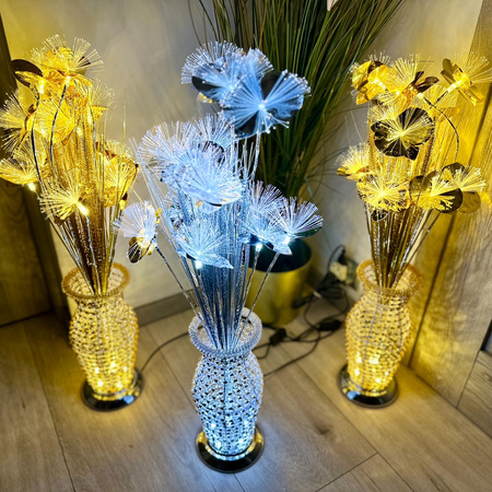 DECORLIGHT™ Lampa LED FLOWERS LIGHT STORCZYKI SREBRNE LEDY EVA