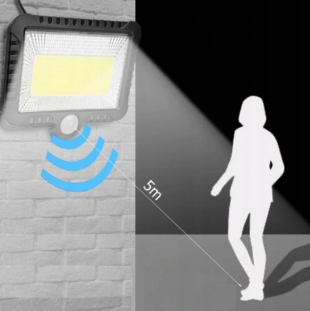 LAMPA 120 LED SOLARNA CZUJNIK RUCHU ZMIERZCHU + PILOT