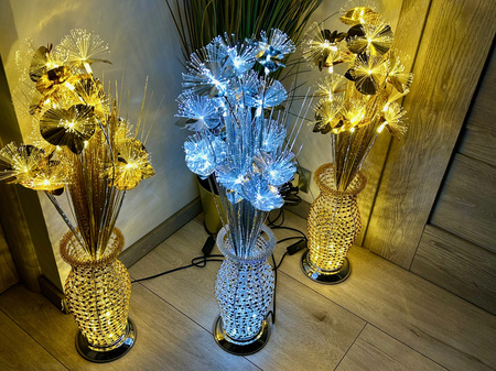 DECORLIGHT™ Lampa LED FLOWERS LIGHT STORCZYKI ZŁOTE LEDY EVA  