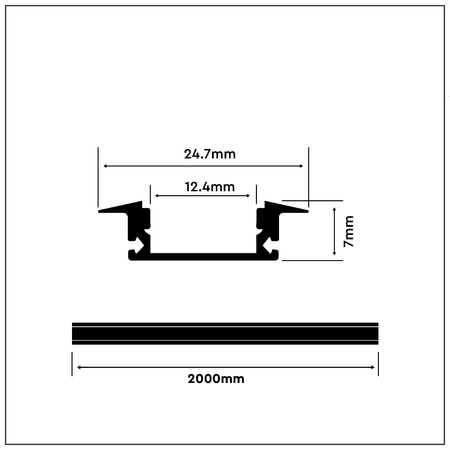 Profil Aluminiowy V-TAC 2mb Biały, Klosz Mleczny, Wpuszczany VT-8122 5 Lat Gwarancji