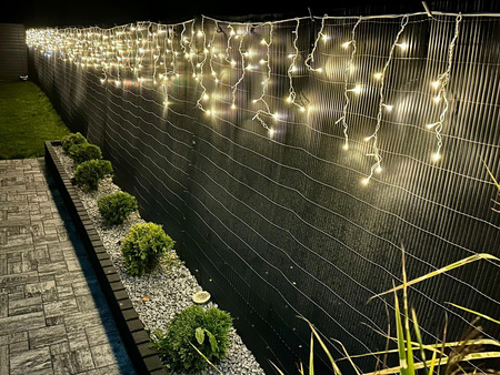 DECORLIGHT™ SOPLE 300LED ZEWNĘTRZNE NA GRUBYM KABLU BARWA CIEPŁA + FLASH 14.5M