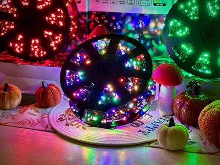 DECORLIGHT™ LAMPKI CHOINKOWE MULTIKOLOR + biały zimny flash SZPULA 2000 LED ZEWNĘTRZNE EFEKTY FLASH