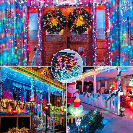 DECORLIGHT™ LAMPKI CHOINKOWE KOLOROWE 300LED  ZEWNĘTRZNO/WEWNĘTRZNE Z PROGRAMATOREM 