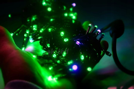 DECORLIGHT™ LAMPKI CHOINKOWE ZIELONE + biały zimny flash - iskra 1000 LED ZEWNĘTRZNE HERMETYCZNE EFEKTY+FLASH