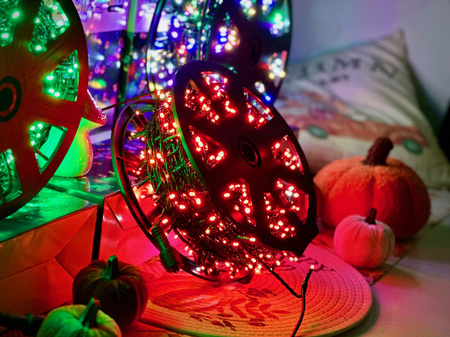 DECORLIGHT™ LAMPKI CHOINKOWE CZERWONE + biały zimny flash - iskra SZPULA 1000 LED ZEWNĘTRZNE HERMETYCZNE EFEKTY+FLASH