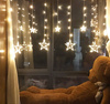 DECORLIGHT™ KURTYNA GWIAZDKI LED 3M BARWA CIEPŁA + ZIMNY FLASH ZEWNĘTRZNE I WEWNĘTRZNE
