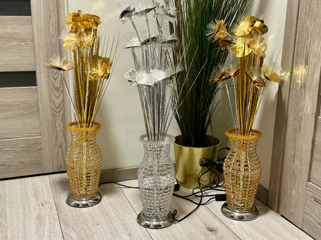 DECORLIGHT™ Lampa LED FLOWERS LIGHT STORCZYKI ZŁOTE LEDY EVA  