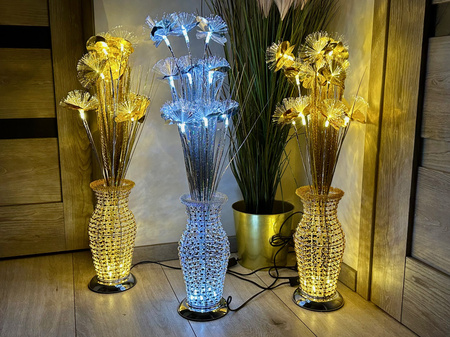 DECORLIGHT™ Lampa LED FLOWERS LIGHT STORCZYKI SREBRNE LEDY EVA