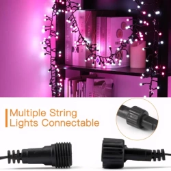 DECORLIGHT™ LAMPKI CHOINKOWE RÓŻOWE + biały zimny flash - iskra 1000 LED ZEWNĘTRZNE HERMETYCZNE EFEKTY+FLASH