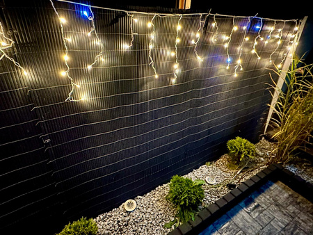DECORLIGHT™ SOPLE 300LED ZEWNĘTRZNE NA GRUBYM KABLU BARWA CIEPŁA + FLASH 14.5M
