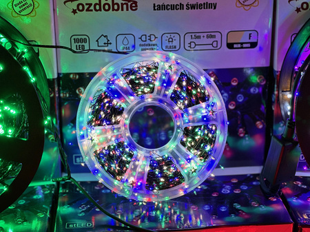 DECORLIGHT™LAMPKI CHOINKOWE MULTIKOLOR NA DRUCIKU 3000LED 60M + PILOT
