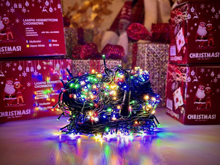 DECORLIGHT™ LAMPKI CHOINKOWE MULTIKOLOR 200 LED ZEWNĘTRZNE HERMETYCZNE EFEKTY FLASH