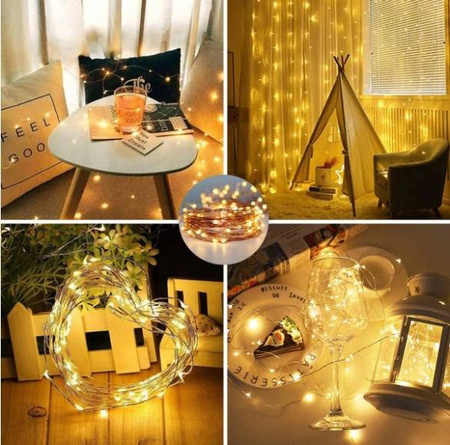 KURTYNA ŚWIETLNA CIEPŁY 200 LED USB 2x3M + PILOT