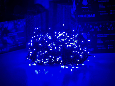 DECORLIGHT™ LAMPKI CHOINKOWE NIEBIESKIE 200 LED ZEWNĘTRZNE HERMETYCZNE EFEKTY FLASH