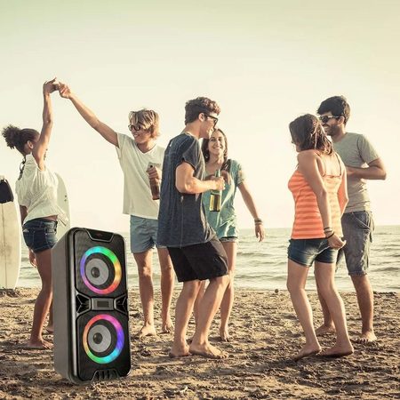 Głośnik Przenośny V-TAC 41cm, 2x10W, USB, Micro SD, RGB, FM VT-6204-2