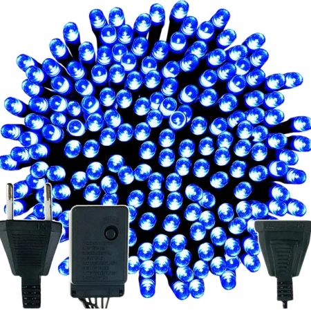 DECORLIGHT™ LAMPKI CHOINKOWE NIEBIESKIE 500LED  ZEWNĘTRZNO/WEWNĘTRZNE Z PROGRAMATOREM 
