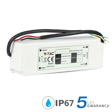 Zasilacz LED V-TAC 100W 12V 8.3A IP67 Hermetyczny Filtr EMI VT-22105 5 Lat Gwarancji