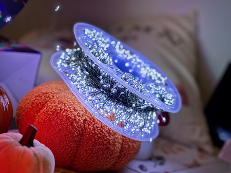 DECORLIGHT™LAMPKI CHOINKOWE BIAŁY ZIMNY NA DRUCIKU 3000LED 60M