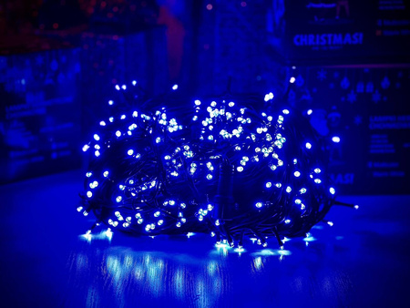 DECORLIGHT™ LAMPKI CHOINKOWE NIEBIESKIE 200 LED ZEWNĘTRZNE HERMETYCZNE EFEKTY FLASH