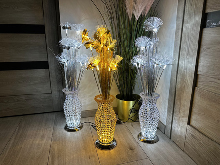 DECORLIGHT™ Lampa LED FLOWERS LIGHT STORCZYKI SREBRNE LEDY EVA