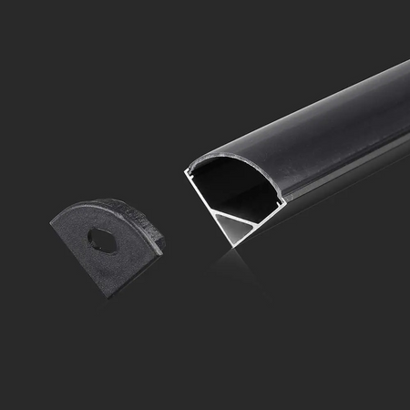 Profil Aluminiowy V-TAC 2mb Czarny, Klosz Czarny, Kątowy VT-8109