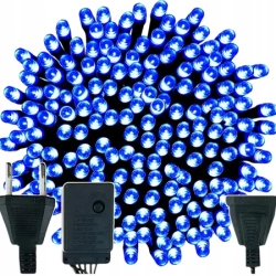 DECORLIGHT™ LAMPKI CHOINKOWE NIEBIESKIE 300LED  ZEWNĘTRZNO/WEWNĘTRZNE Z PROGRAMATOREM
