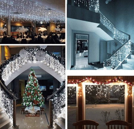 DECORLIGHT™ SOPLE 500LED ZEWNĘTRZNE NA GRUBYM KABLU BARWA BIAŁA ZIMNA+FLASH