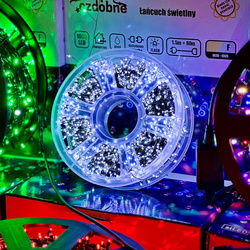 DECORLIGHT™LAMPKI CHOINKOWE BIAŁY ZIMNY NA DRUCIKU 3000LED 60M