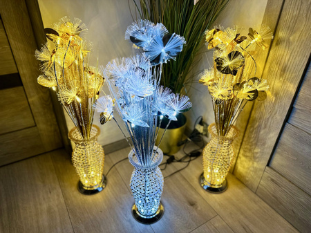 DECORLIGHT™ Lampa LED FLOWERS LIGHT STORCZYKI SREBRNE LEDY EVA