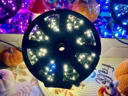 DECORLIGHT™ LAMPKI CHOINKOWE BIAŁY CIEPŁY + biały zimny flash SZPULA 1000 LED ZEWNĘTRZNE HERMETYCZNE EFEKTY FLASH