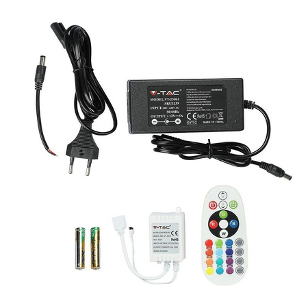 Zestaw LED V-TAC RGB Zasilacz Pilot Sterownik VT-5050 60 RGB 1000lm
