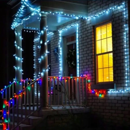 DECORLIGHT™ LAMPKI CHOINKOWE BIAŁE ZIMNE 500LED  ZEWNĘTRZNO/WEWNĘTRZNE Z PROGRAMATOREM 