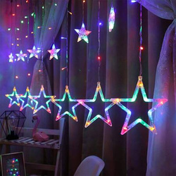DECORLIGHT™ KURTYNA GWIAZDKI LED 3M BARWA MULTIKOLOR + ZIMNY FLASH ZEWNĘTRZNE I WEWNĘTRZNE