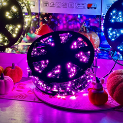DECORLIGHT™ LAMPKI CHOINKOWE RÓŻOWE + biały zimny flash - iskra SZPULA 1000 LED ZEWNĘTRZNE HERMETYCZNE EFEKTY+FLASH