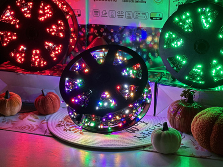 DECORLIGHT™ LAMPKI CHOINKOWE MULTIKOLOR + biały zimny flash SZPULA1000 LED ZEWNĘTRZNE EFEKTY FLASH