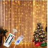 KURTYNA ŚWIETLNA CIEPŁY 200 LED USB 2x3M + PILOT