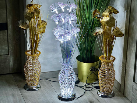 DECORLIGHT™ Lampa LED FLOWERS LIGHT STORCZYKI ZŁOTE LEDY EVA  