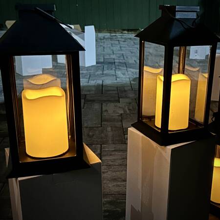 SOLARLIGHT™ 2x ZNICZ SOLARNY LED LAMPION LAMPA NA GRÓB STATUETKA NA CMENTARZ