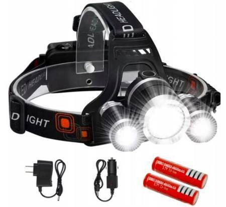 LATARKA CZOŁOWA 3x LED CREE XM-L T6