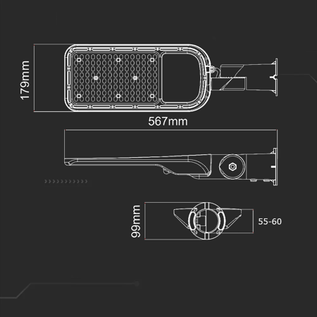 Oprawa Uliczna LED V-TAC SAMSUNG CHIP z adaptorem 100W 120Lm/W VT-139ST 4000K 11000lm 5 Lat Gwarancji