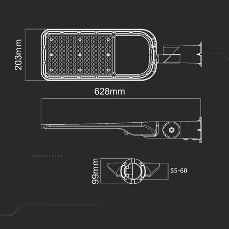 Oprawa Uliczna LED V-TAC SAMSUNG CHIP z adaptorem 150W 120Lm/W VT-169ST 6500K 16500lm 5 Lat Gwarancji