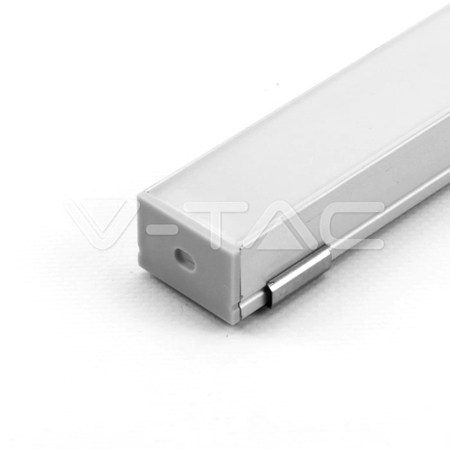 Profil Aluminiowy V-TAC 2mb Anodowany, Klosz Mleczny, Na dwie taśmy VT-8118 5 Lat Gwarancji