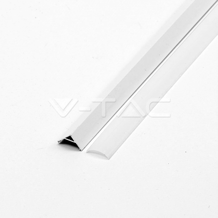 Profil Aluminiowy V-TAC 2mb Biały, Klosz Mleczny, Kątowy VT-8123 5 Lat Gwarancji